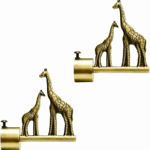 Kora Antique Finish Giraffe Curtain Bracket (Pack Of 2 Pcs)