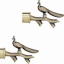 Kora Antique Finish New Peacock Curtain Bracket (Pack Of 2 Pcs)
