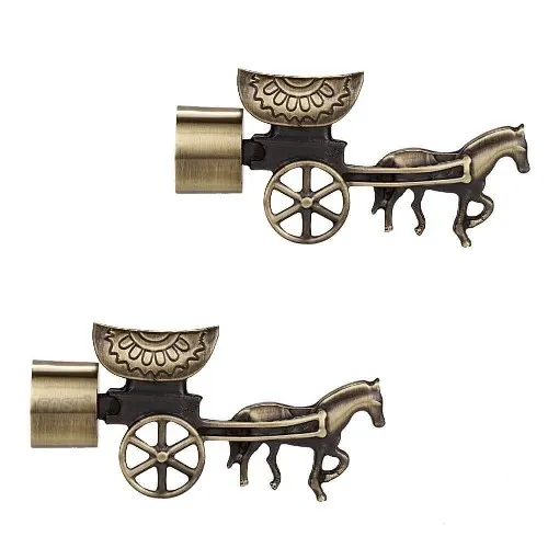 Kora Antique Finish Rath Horse Curtain Bracket ( Pack Of 2 Pcs)