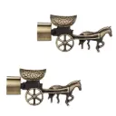 Kora Antique Finish Rath Horse Curtain Bracket ( Pack Of 2 Pcs)