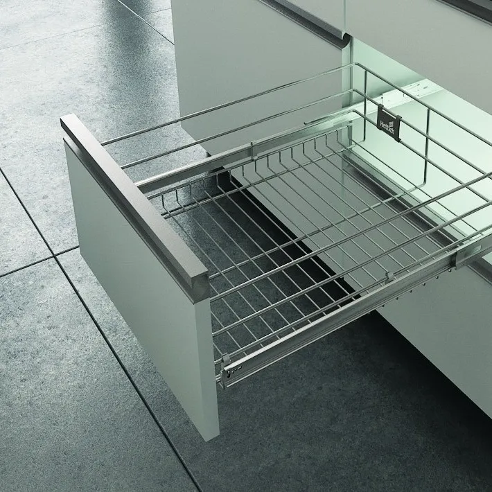 Hettich CargoTech M Stainless Steel Wire Basket Plain (21"*20"*4")