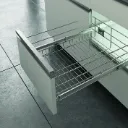 Hettich CargoTech M Stainless Steel Wire Basket Plain