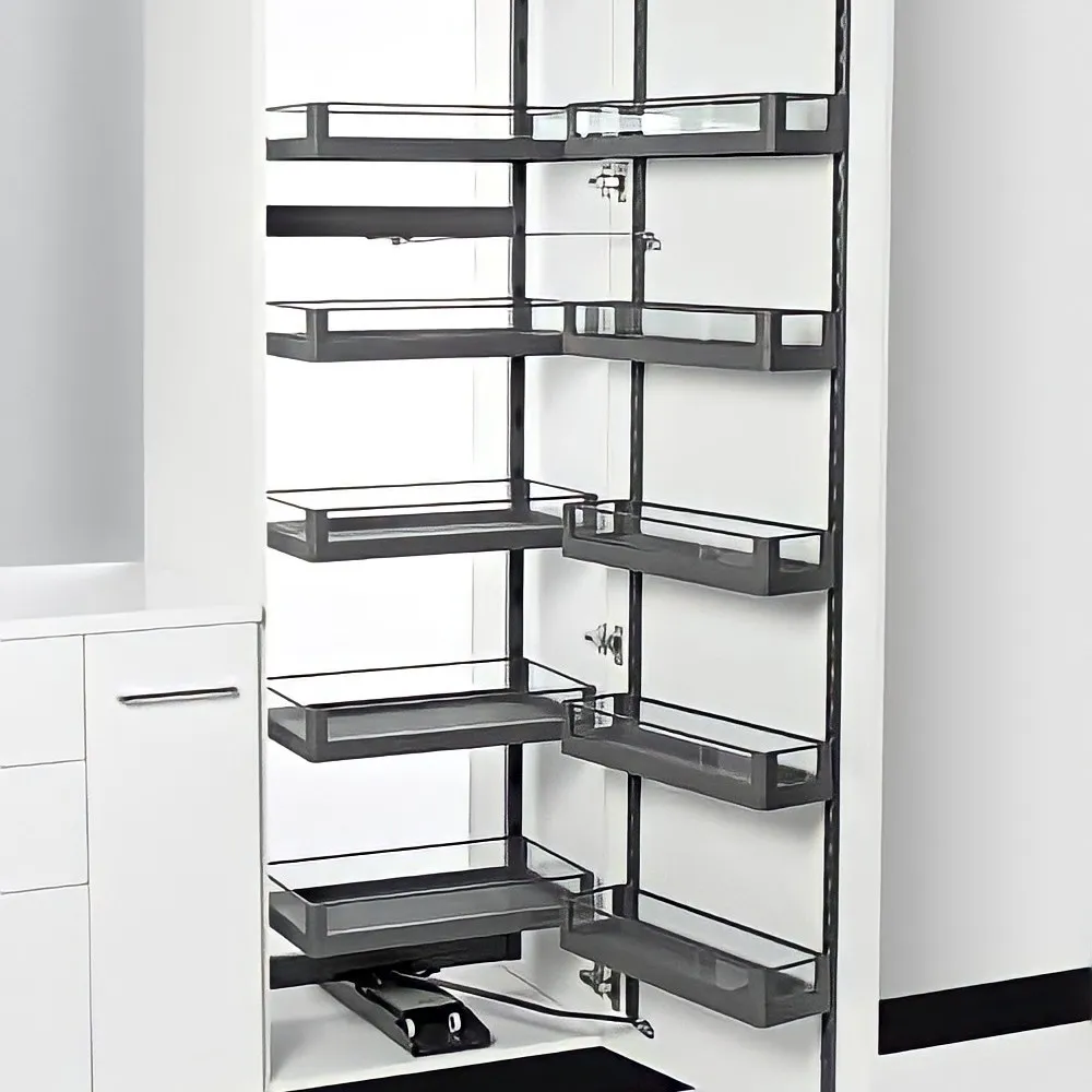 Olive Tandem Smartek Series Glass Pantry (Grey-Glass)