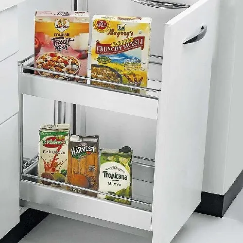 Olive Aluminium Two Shelf Bottle Pullout (Platinum Series) ( 8"×20"×17" ) 