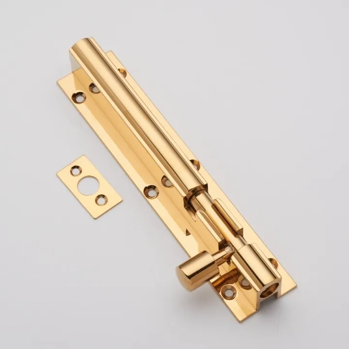 T.S Gold PVD finish  Brass Marble Square 10mm Heavy Tower Bolt  for Wardrobe